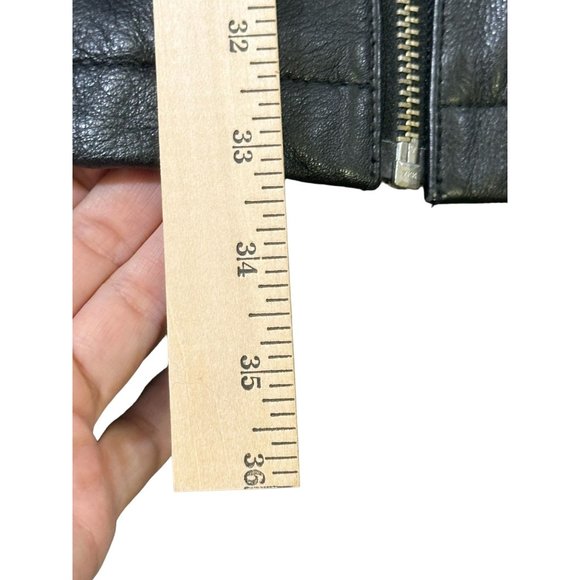 WILSONS LEATHER COAT Womans XL Faux Fur Lined Belted Black - Picture 10 of 16